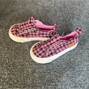 Plaid Pink Kids Slip-On Shoes